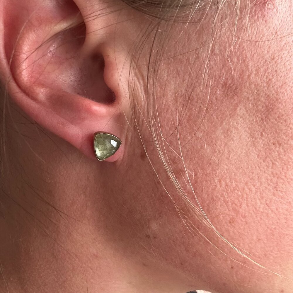 Leah Alexandra Labradorite and Gold Vermeil Studs